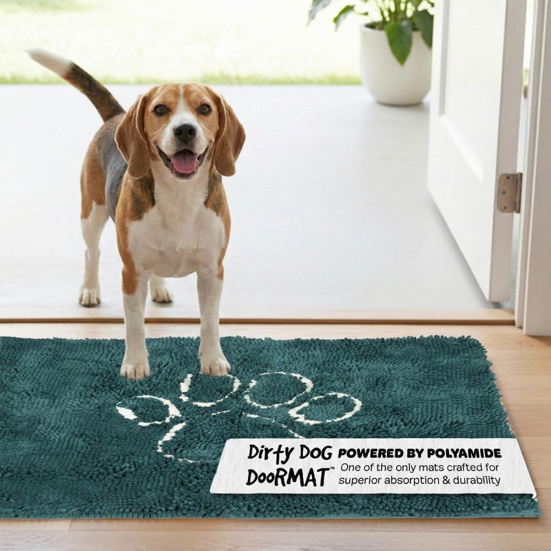 Dog Gone Smart Dirty Dog Doormat - Fast Drying Rug with Super Gripper Backing for Clean Floors - Super Absorbent and Machine Washable Mat for Muddy Paws - Petrol - Image 1
